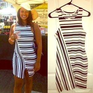 Black and white striped bodycon dress Sz large Black and white striped bodycon dress Sz large