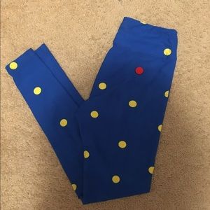 Blue with yellow polkadots
