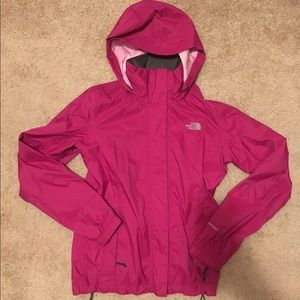 North face pink rain jacket