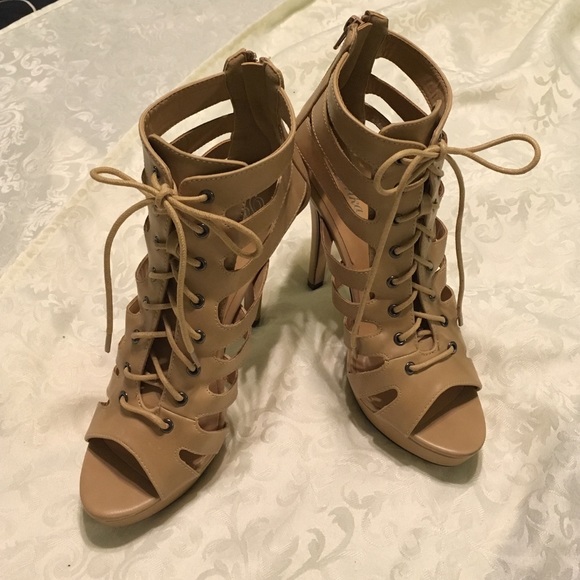 Sexy nude strappy stilettos