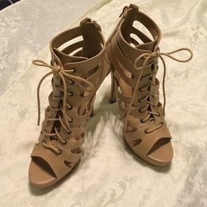 Sexy nude strappy stilettos