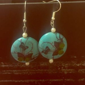 Adorable stone butterfly earrings