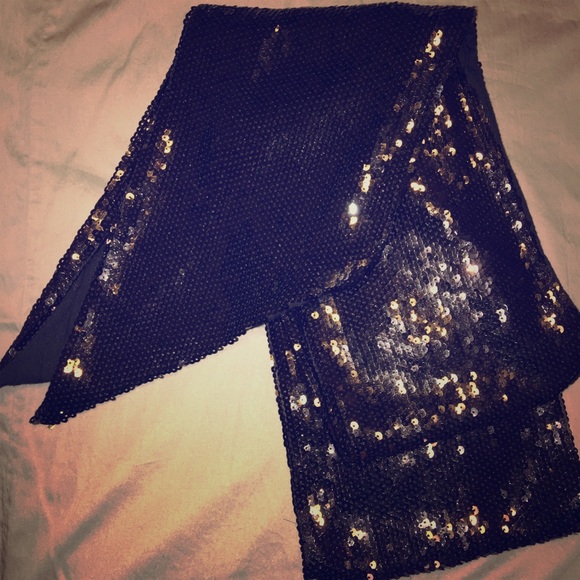 Express Black sequin scarf