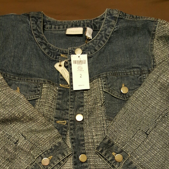 Demin Blazer with twill sleeves