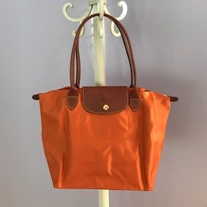 Longchamp Le Pliage Large Tote Bag, Mandarin NWT