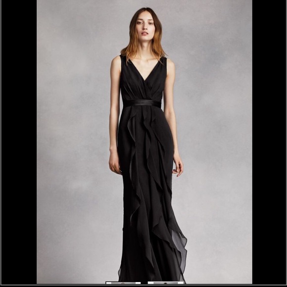 V-Neck Wrapped Bodice Dress White by Vera