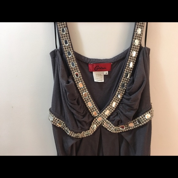 Grey dress with rhinestones - Picture 2 of 3