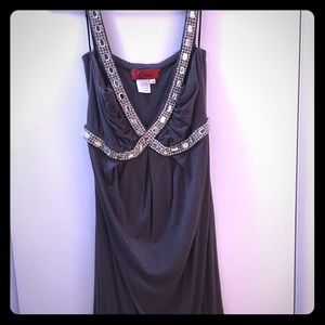 Grey dress with rhinestones