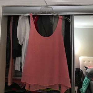Pink flowy tank top