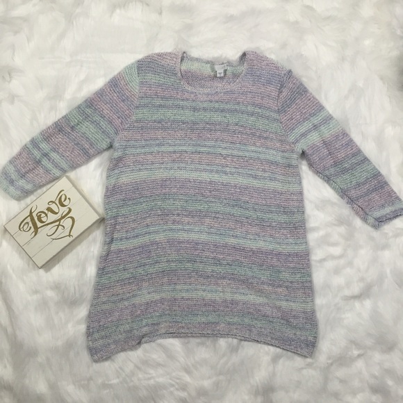 J Jill Pastel Space Dyed 3/4 Sleeve Sweater Medium