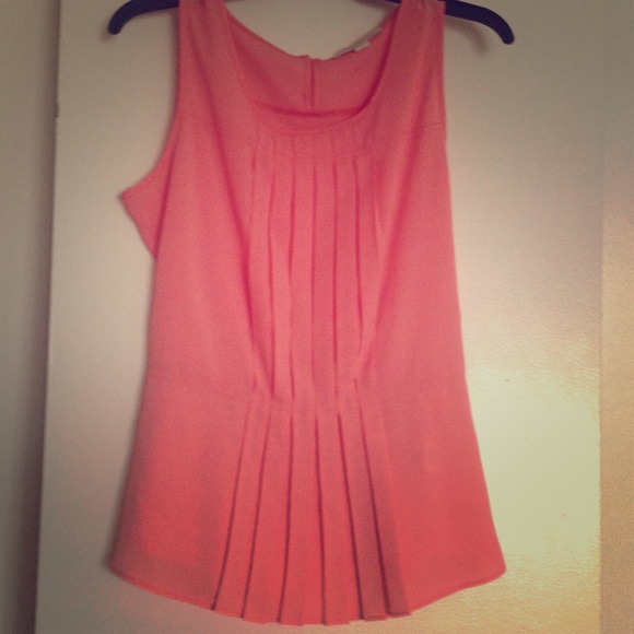 Coral Pleated Tank Top