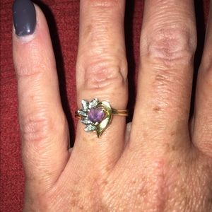 Amethyst and Diamond Ring