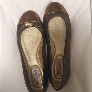 Jimmy Choo whirl leather flats NEVER WORN