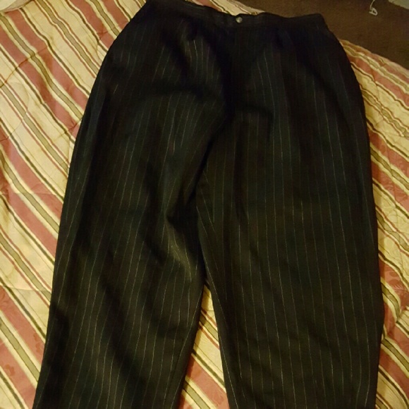 Black pinstripe slacks