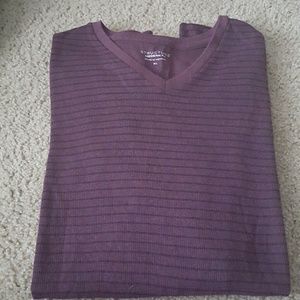 Mens Structure V Neck Long Sleeve Shirt