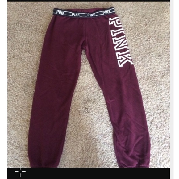 Maroon and white joggers