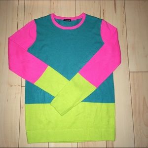 Allen B. By Allen Schwartz neon colorblock sweater