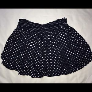 Navy Polkadot Mini Skirt