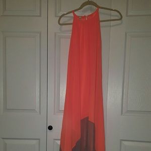 Orange and grey swing dress