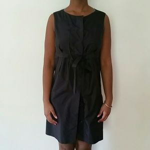 Laundry silk dark grey button up dress