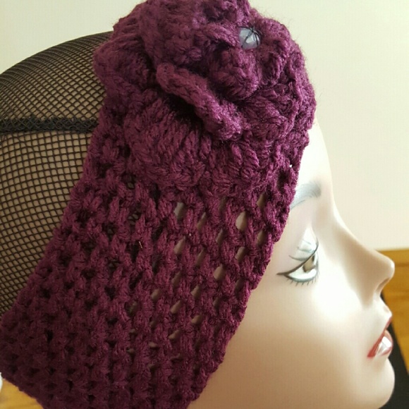 knit hat with triple flower, round glass - Picture 2 of 3