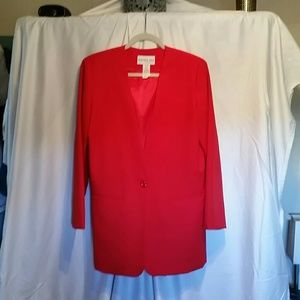 Red,  machine wash blazer. Like new.