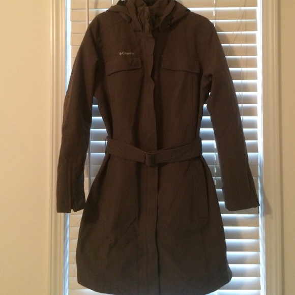 Columbia tweed color belted trench coat