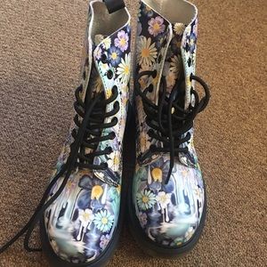 Blue, purple and white Dr Martens