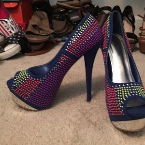 Mascotte blue suede high heels