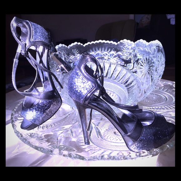 Guess, Patten leather and sparkle platform heels