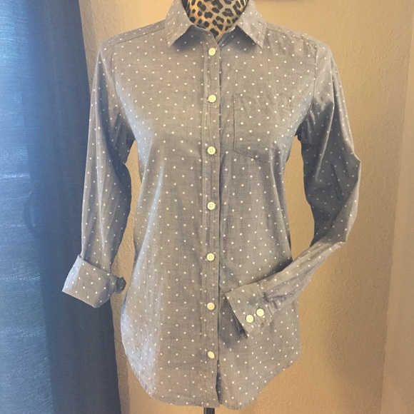 Liz Claiborne denim polka dot button down.