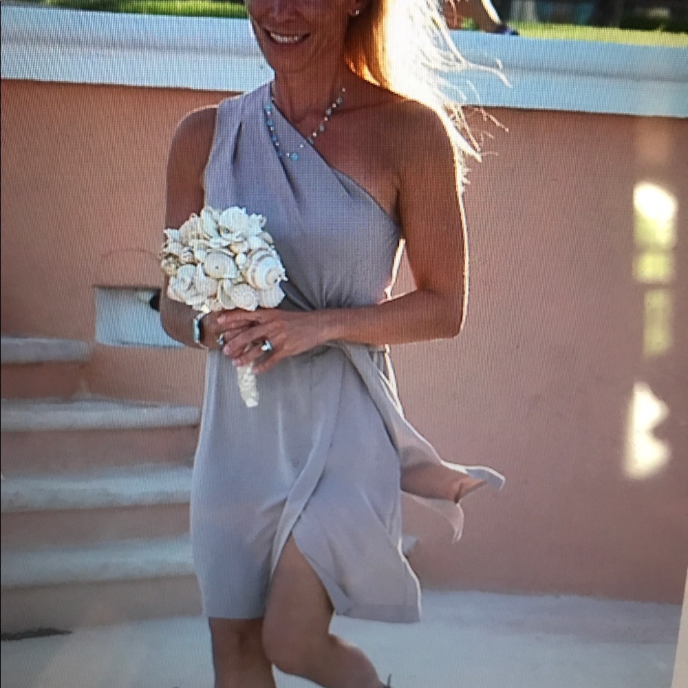 DVF taupe silk dress 0