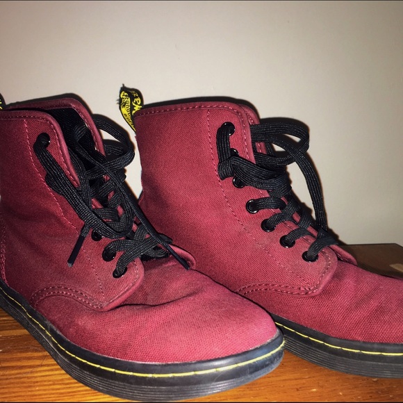 Dr. Martens Shoreditch boots, maroon colored