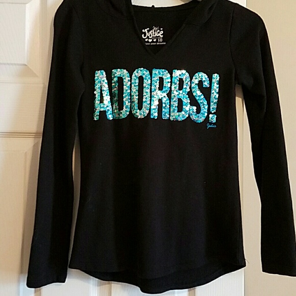 Black Justice shirt with hood