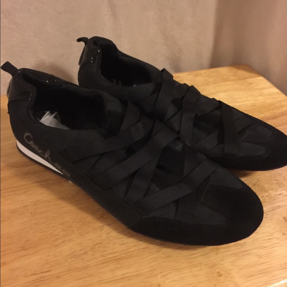 Black coach slip on tennis shoes