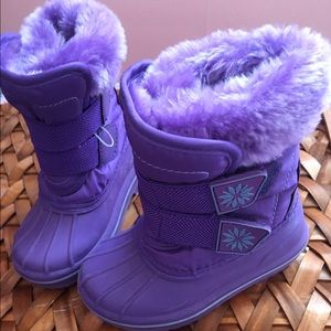 Target Purple Faux Fur Toddler Snow Boots Size 5/6