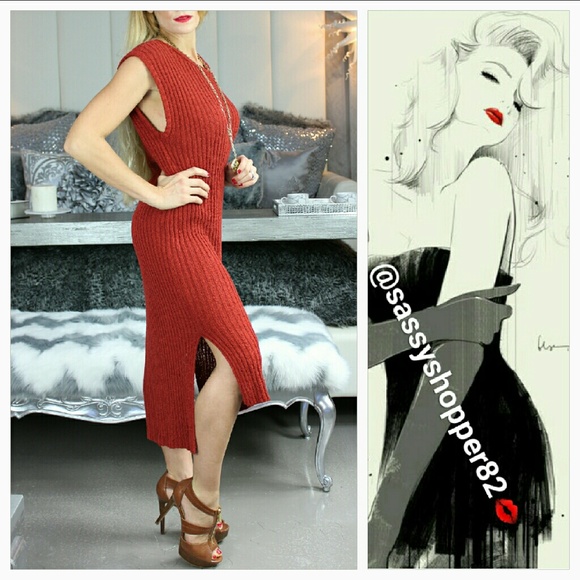 💋REMOVING TODAY💋'AUTUMN' Burnt orange dress - Picture 2 of 4