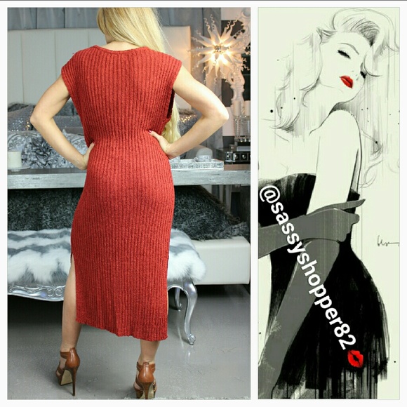 💋REMOVING TODAY💋'AUTUMN' Burnt orange dress - Picture 3 of 4