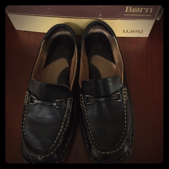 🎺Black Born Leather Slip on Loafers
