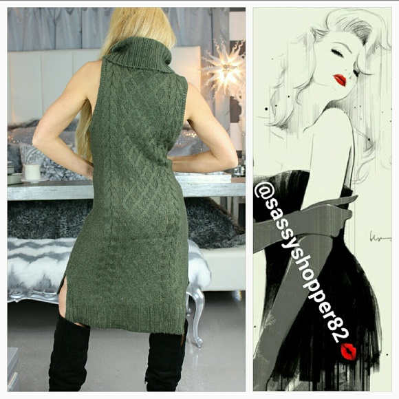 GONE💋"OLIVIA" Cable knit sweater dress NWT - Picture 3 of 4