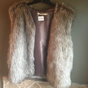 Brown fur vest