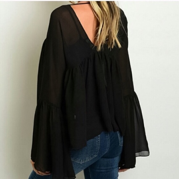 Essential Black Bell Sleeve - Picture 2 of 4