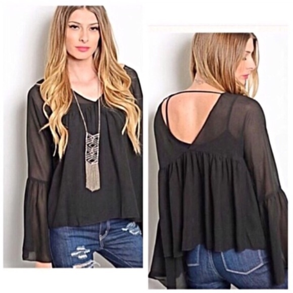 Essential Black Bell Sleeve - Picture 3 of 4