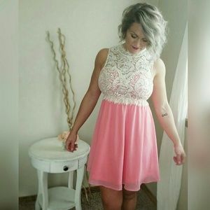 Neptune Lace Dress in Peach from Spool 72