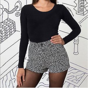 Winie print 4way stretch AA high waist cuff shorts