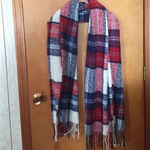 Plaid blanket scarf