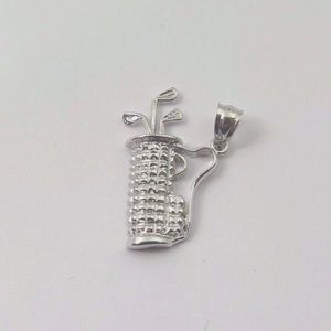 14k White Gold Golf Club Bag Charm