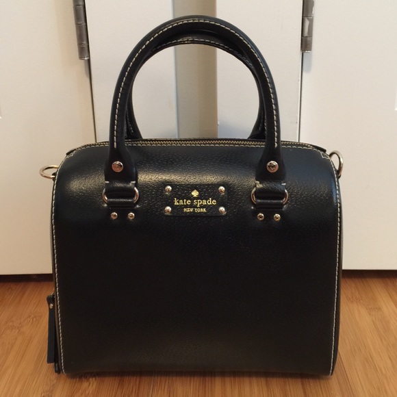 Rare Kate Spade Wellesley black leather satchel.