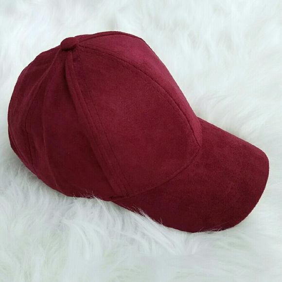 HOLIDAY SALE Wine Colored Faux Suede Cap