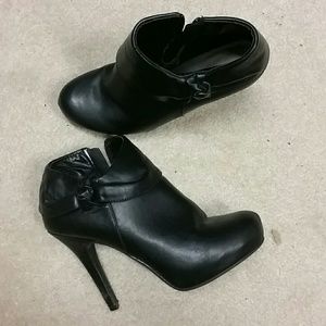Black high heal booties
